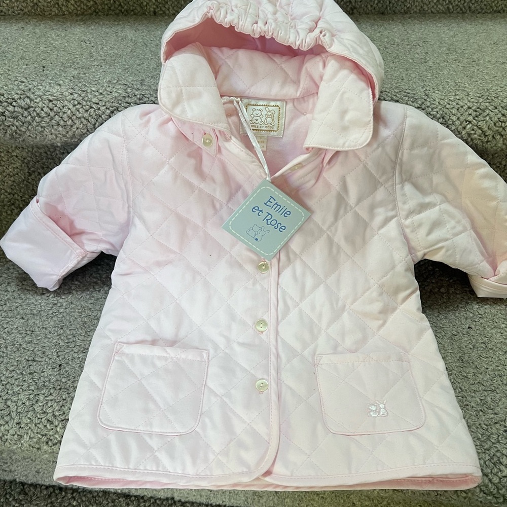 Emilie et Rose quilted pink barn jacket | 9mo. | new with tags